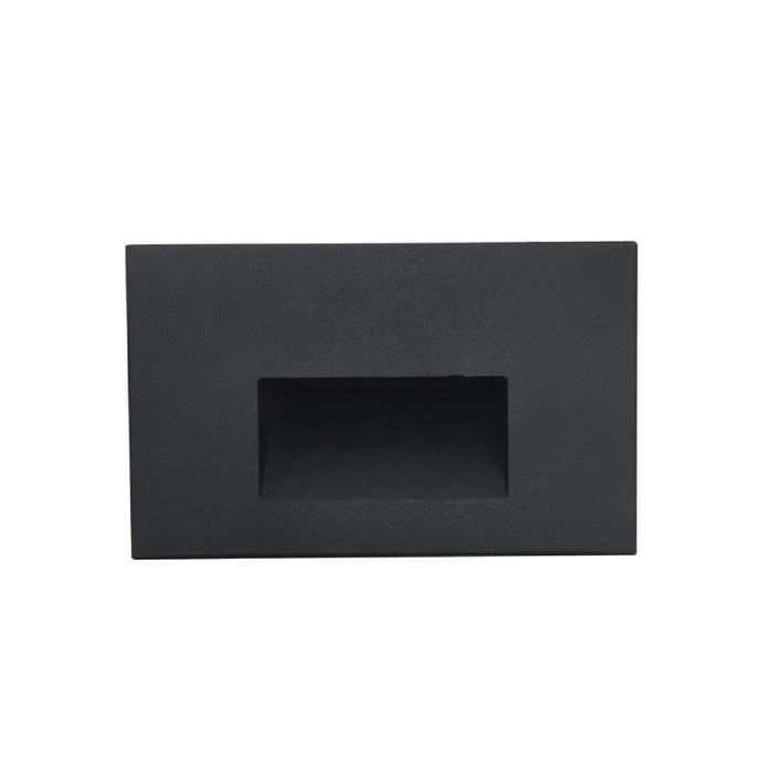 Nora NSW-740 Ari LED Step Light with Horizontal Face Plate - Black