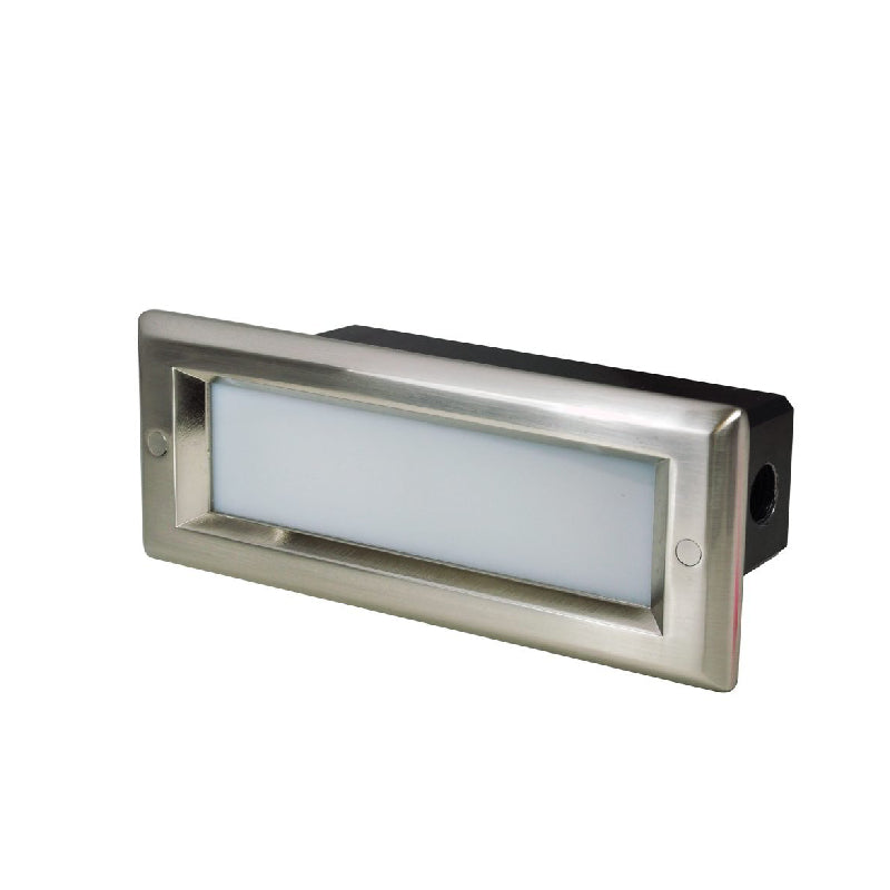 Nora NSW-842 Brick Lensed Face LED Step Light, 5CCT Selectable, 120-277V - Brushed Nickel