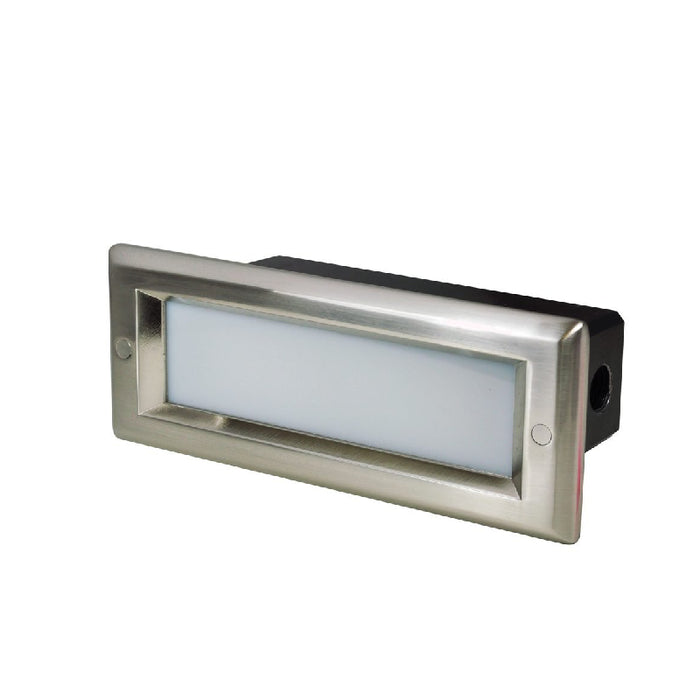 Nora NSW-842 Brick Lensed Face LED Step Light, 5CCT Selectable, 120-277V - Brushed Nickel