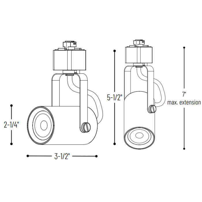 Nora NTE-860 MAY 10W LED Track Head, 120V, 850 lm, L Style