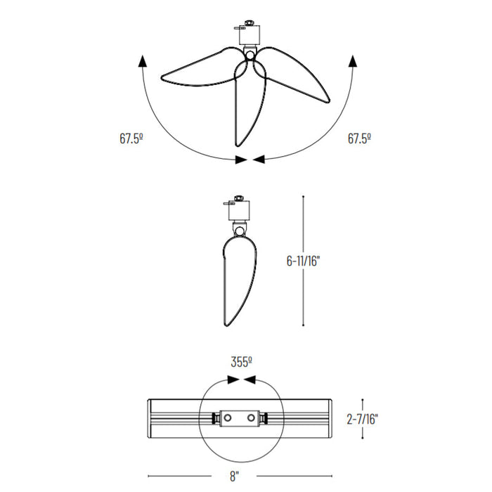 Nora NTE-880315 Dipper 15W LED Track Head, 1000 lm