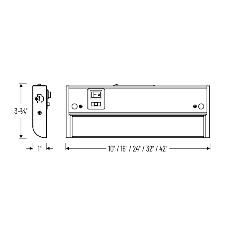 Nora NUDA-42TW 42" Adjustable LEDUR Under Cabinet w/ USB Port, 120V, 5CCT Selectable
