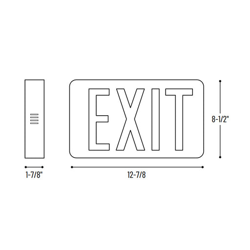Nora NX-605-LED/G/2F Die-Cast LED Exit Signs with Battery Backup,  6" Green Letters, Double Faces, Black Housing