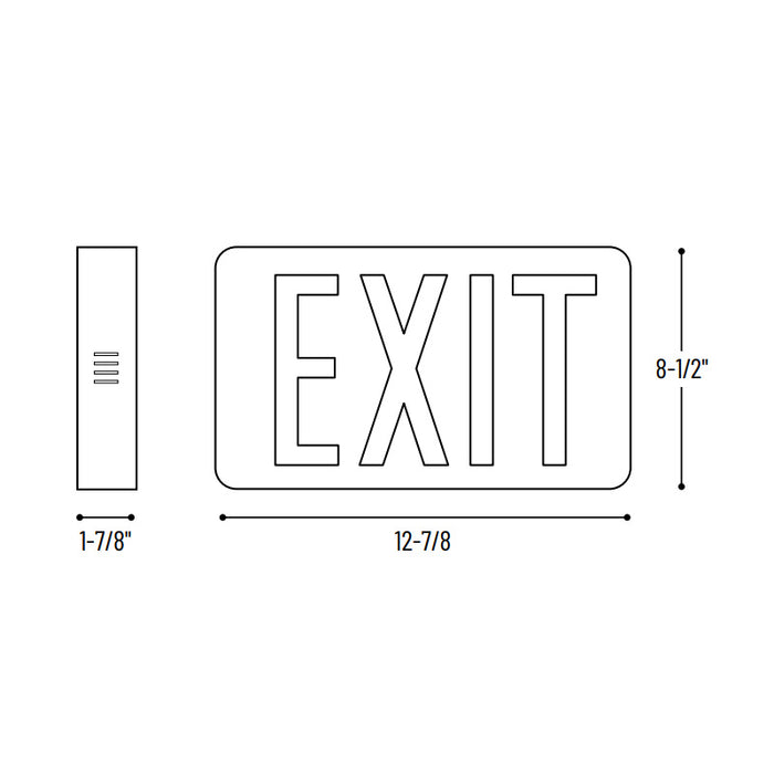 Nora NX-605-LED/G/2F Die-Cast LED Exit Signs with Battery Backup,  6" Green Letters, Double Faces, Black Housing