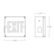 Nora NX-607-LED/R Die-Cast LED Wet Location Exit Signs with Battery Backup, Red Letters, White Housing
