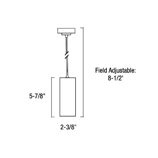 NYLM-2C iLENE 2" Mini Cylinder LED Pendant, 120V, 3000K, White Finish