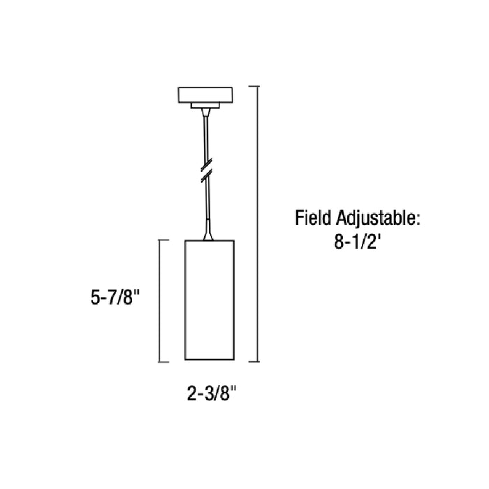 NYLM-2C iLENE 2" Mini Cylinder LED Pendant, 120V, 3000K, White Finish