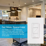 Lutron P-DIM-3WAY Caseta Smart Lighting Single-pole/3-way Smart Compatible LED Decorator Light Dimmer Kit with Wall Plate