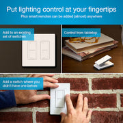 Lutron P-PKG1WS Caseta Smart Lighting 5-amp Single-pole/3-way Tap Master Smart Compatible Light Switch with Wall Plate