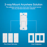 Lutron P-PKG1WS Caseta Smart Lighting 5-amp Single-pole/3-way Tap Master Smart Compatible Light Switch with Wall Plate