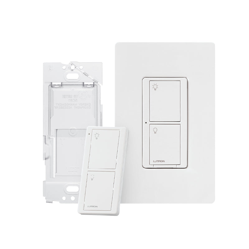 Lutron P-PKG1WS Caseta Smart Lighting 5-amp Single-pole/3-way Tap Master Smart Compatible Light Switch with Wall Plate