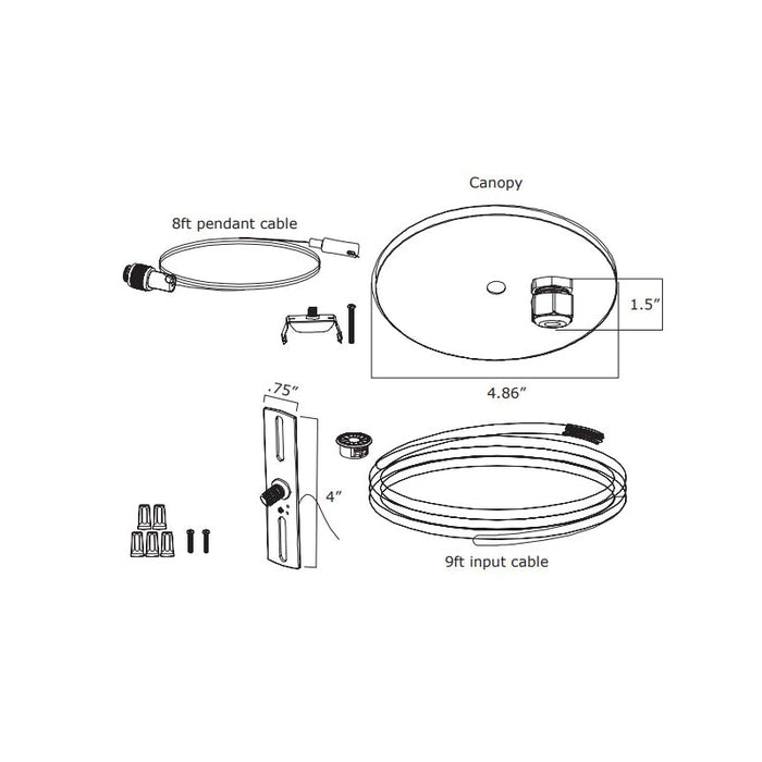Energetic E1LAL-MNT-P8CPW Suspension Mount With Canopy Kit & Power Cable