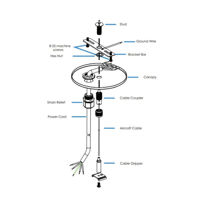 Energetic E1LAL-MNT-P8CPW Suspension Mount With Canopy Kit & Power Cable