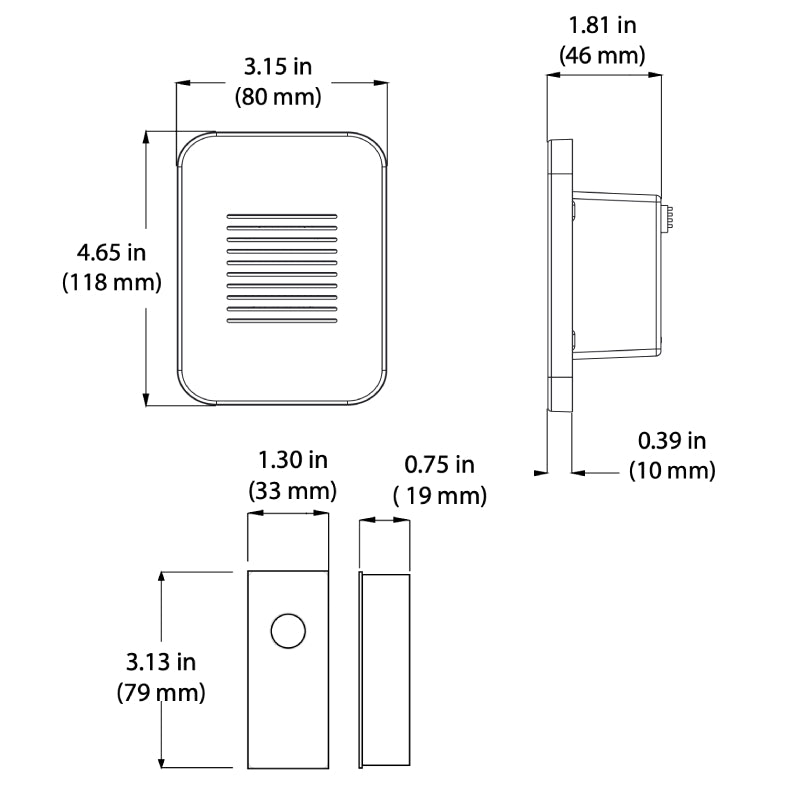 NICOR PRMC PrimeChime Plus 2 Mini Wireless Video Compatible Door Chime Kit