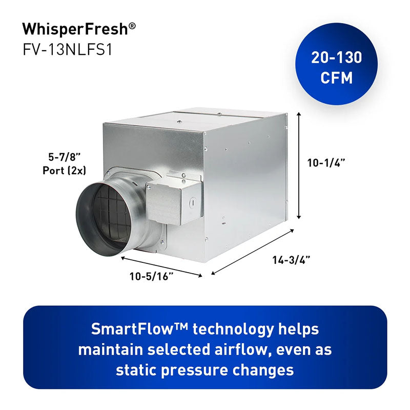 Panasonic FV-13NLFS1 WhisperFresh Supply Air Fan, 20-130 CFM