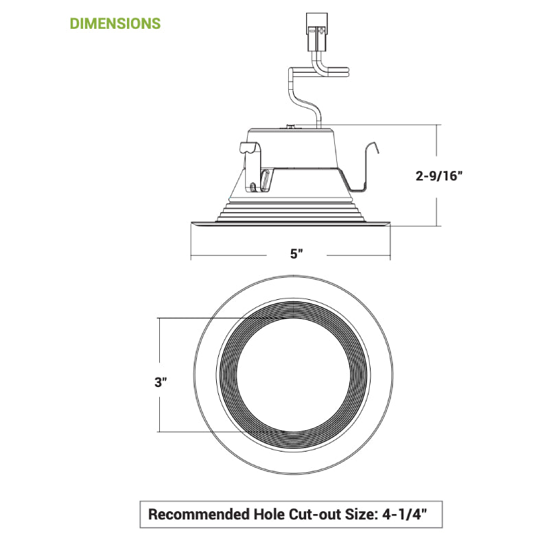 Elite REL438 4" LED Retrofit Downlight, 3 Lumens & 5CCT Selectable, 120V