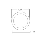 Elite RL992 9" Round 18W LED Slim Surface Mount, 3CCT Selectable, 1500 Lumens, 120V