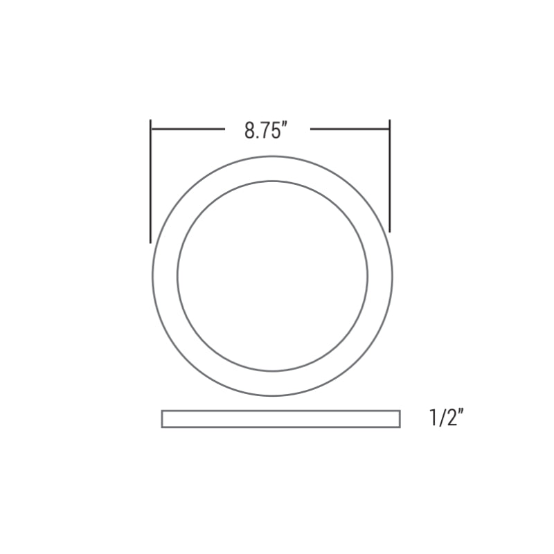 Elite RL992 9" Round 18W LED Slim Surface Mount, 3CCT Selectable, 1500 Lumens, 120V