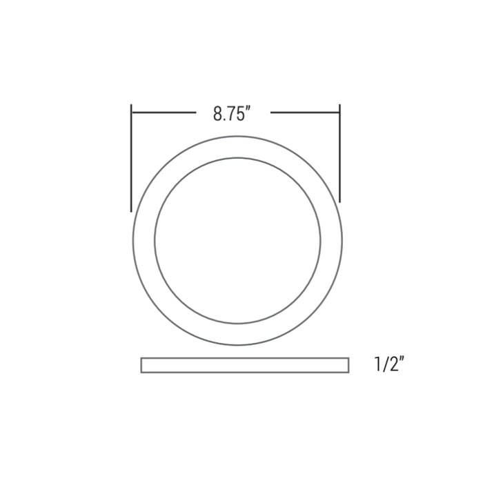Elite RL992 9" Round 18W LED Slim Surface Mount, 3CCT Selectable, 1500 Lumens, 120V