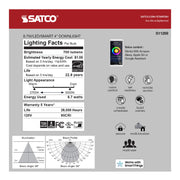 Satco S11259 4" 8.7W LED Recessed Downlight, Tunable White, 120V, 700lm