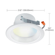 Satco S11259 4" 8.7W LED Recessed Downlight, Tunable White, 120V, 700lm