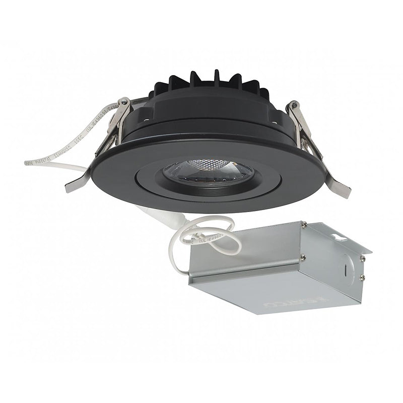 Satco S11619 4" 12W LED Direct Wire Gimbal Downlight, 3000K, Black Finish