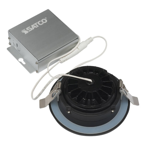 Satco S11619 4" 12W LED Direct Wire Gimbal Downlight, 3000K, Black Finish