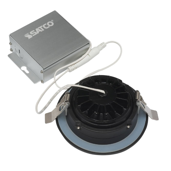 Satco S11619 4" 12W LED Direct Wire Gimbal Downlight, 3000K, Black Finish