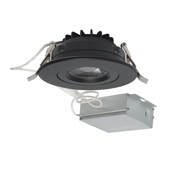 Satco S11619 4" 12W LED Direct Wire Gimbal Downlight, 3000K, Black Finish