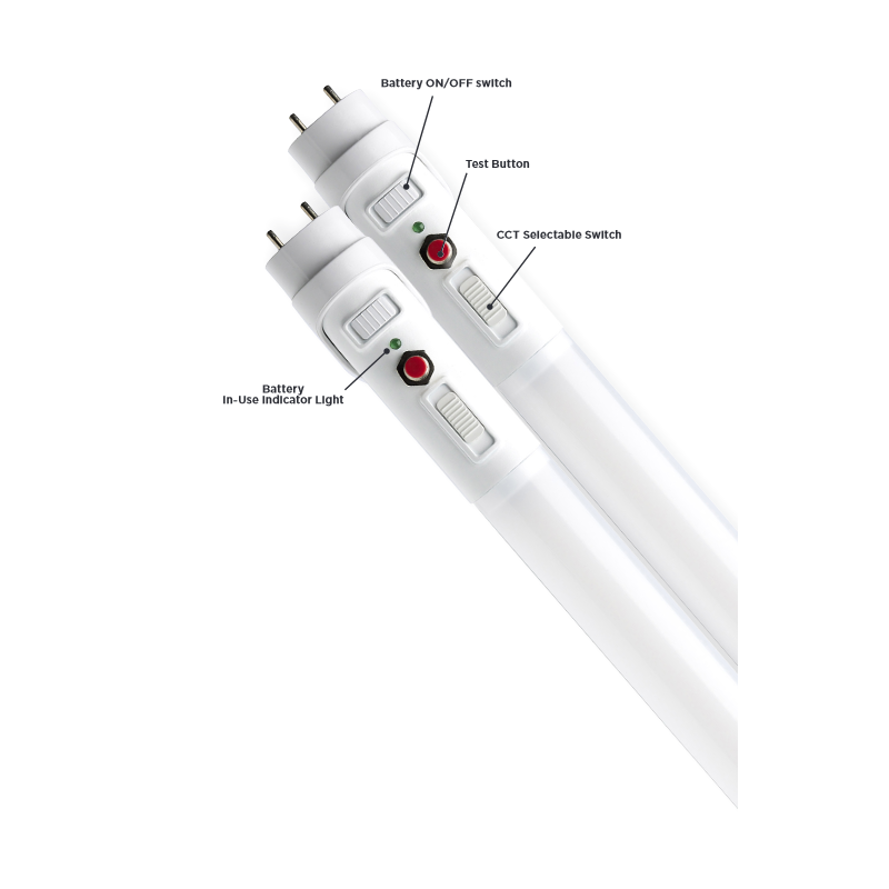 Satco S11730 15W 48"  LED T8 Lamp, G13 Medium Bi Pin Base, CCT Selectable Emergency Backup, 120-277V