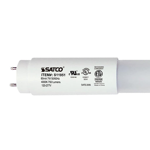 Satco S11951 7W T8 Linear LED Lamp, 4000K, G13 Medium Bi Pin Base, 120-277V, Type B