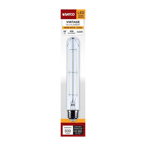 Satco S12528 5W T9 Tubular LED Bulb, 2700K, E26 Base, 120V