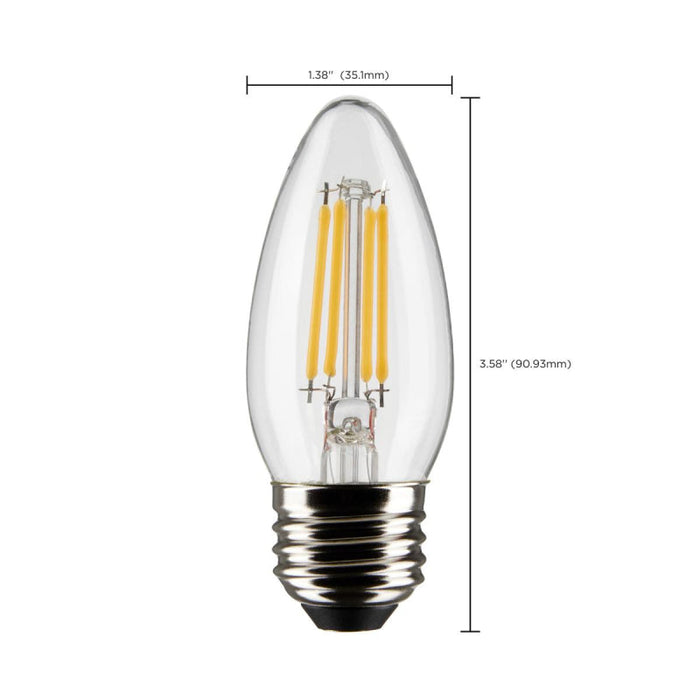 Satco S21291 5.5W B11 LED Bulb, E26 Base, 4000K, Clear