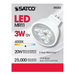 Satco S9282 3W MR11 Non-Dimmable LED Bulb - GU4 base, 4000K