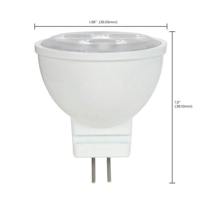 Satco S9282 3W MR11 Non-Dimmable LED Bulb - GU4 base, 4000K