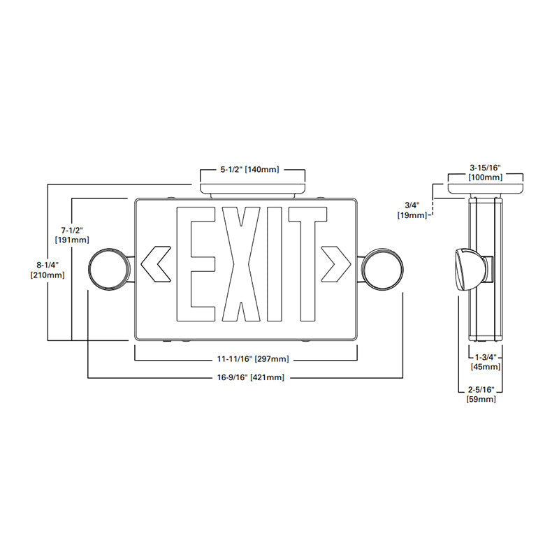 Sure-Lites APC7RG Series Combination LED Exit Sign and Emergency Light