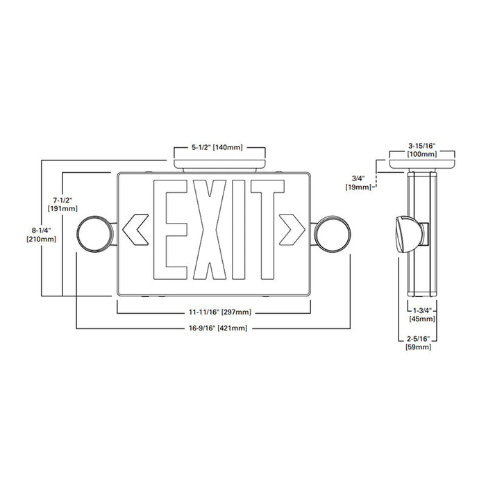 Sure-Lites APC7RG Series Combination LED Exit Sign and Emergency Light