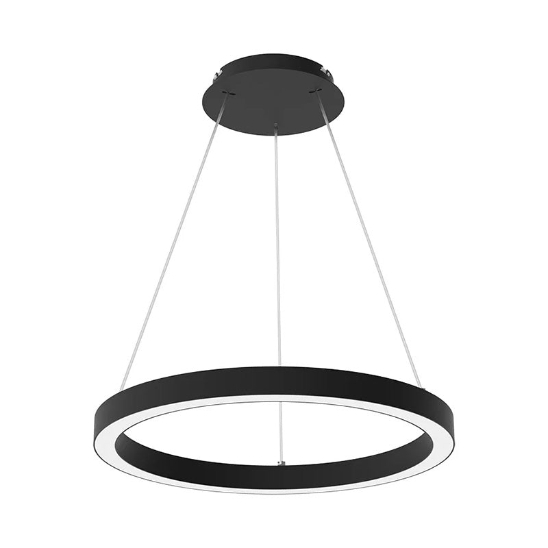 Lámpara de araña lineal redonda Westgate SRC-D36UD-MCTP-BK de 91 cm con luz ascendente/descendente, controles independientes y selección de potencia y CCT.