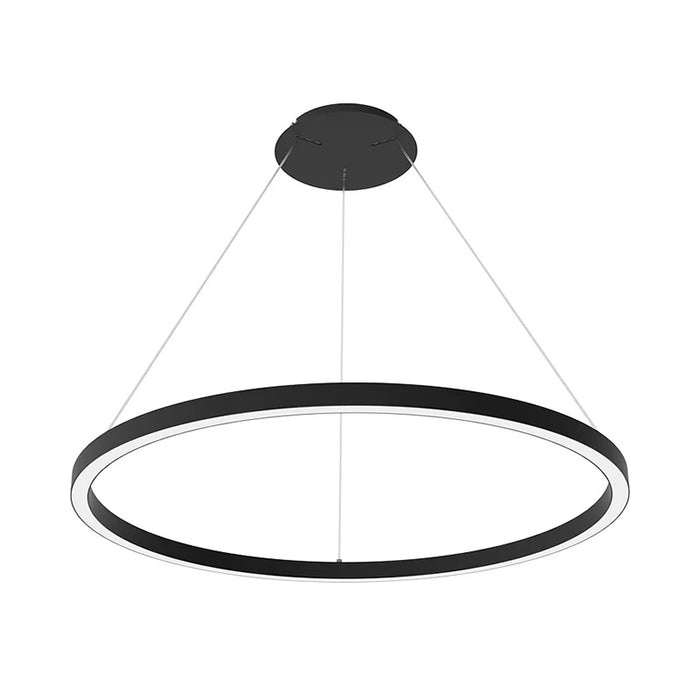 Lámpara de araña lineal redonda Westgate SRC-D48UD-MCTP-BK de 48" con luz ascendente/descendente, controles independientes y selección de potencia y CCT.