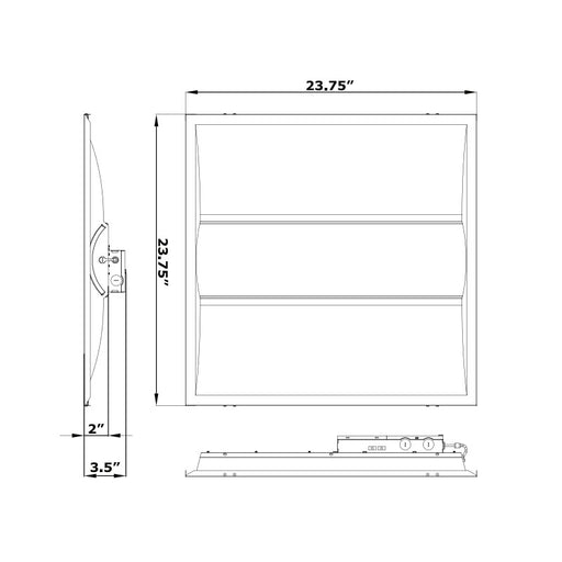 Energetic STA2MP T-Flex 2x2 LED Troffer, 21W/25W/30W & 3CCT Selectable, 3800 Lumens, 120-347V, 4-PACK