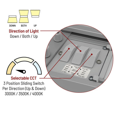 Nora NLUD-8334 8-ft L-Line LED Indirect/Direct Linear, 3CCT Selectable, 120-347V