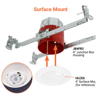 Carcasa de caja de conexiones Halo JB4FR2 de 4" para nueva construcción