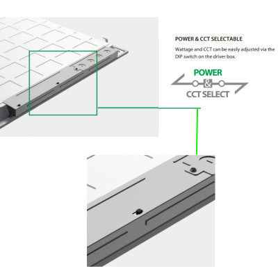 G2E DUO FPBL-T 2X2 20W/25W/30W LED Panel, Watt/CCT Selectable, Up to 3830 Lumens,  0-10 Dimming, 120-277V