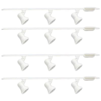 Juno Trac-Lites 3-Head R20, PAR20 Flared Step Cylinder Trac Kit, 120V, White, 4-Pack