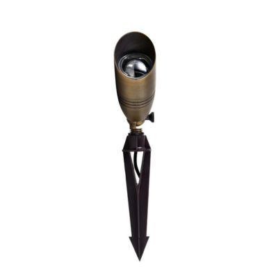 Elegant  12V 7W LED MR16 Outdoor Weather Resistant Brass Spot Light, No Bulb Included, Antique Brass
