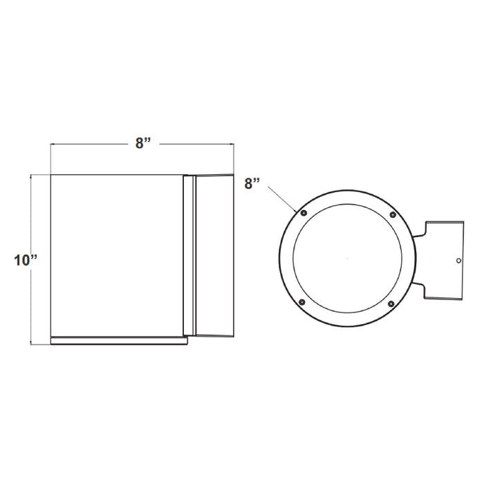 Westgate WMC8-DL 8" 40W LED Outdoor Cylinder Wall Light, CCT Selectable