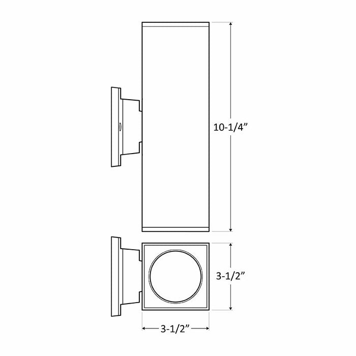 Westgate WMCS 24W LED Square Wall Mount Cylinder Lights, Multi-CCT - Up/Down Light