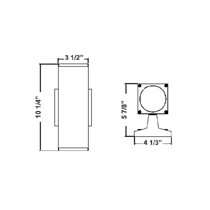 Westgate WMCS-UDL 4" 24W LED Square Cylinder Light, Up/Down Light, RGBW