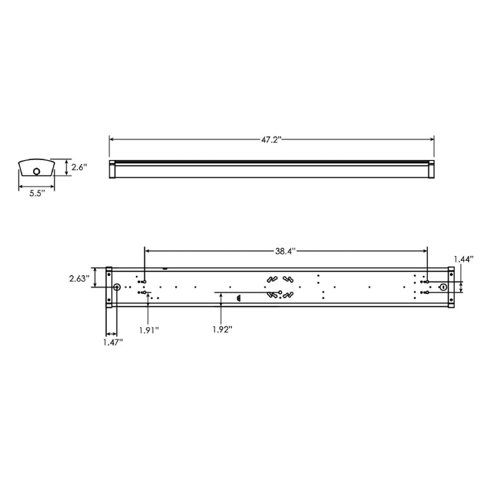Energetic WRA 4-ft LED Linear Wraparound, 3CCT Selectable, Dimmable, 120-347V