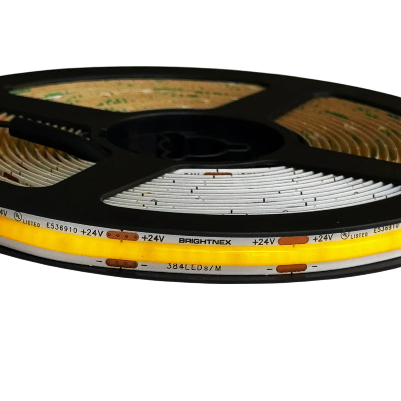 ECO COB Dotless LED Strips, 3W/ft, 5000K, 8mm, Dimmable, Outdoor 24V, IP65, 16-ft